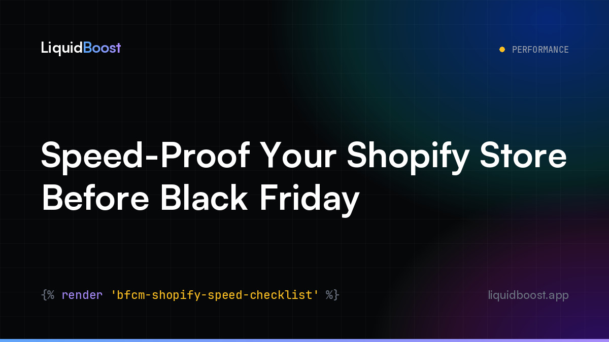 Speed-Proof Your Shopify Store Before Black Friday