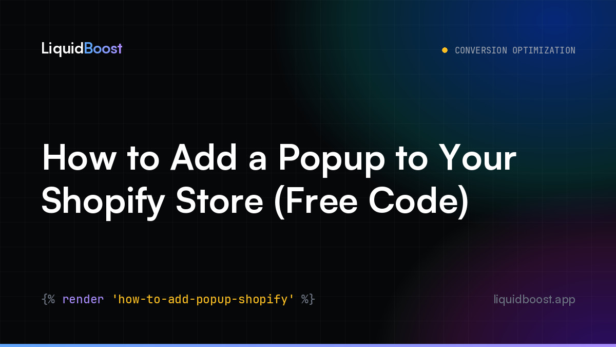 How to Add a Popup to Your Shopify Store (Free Code)