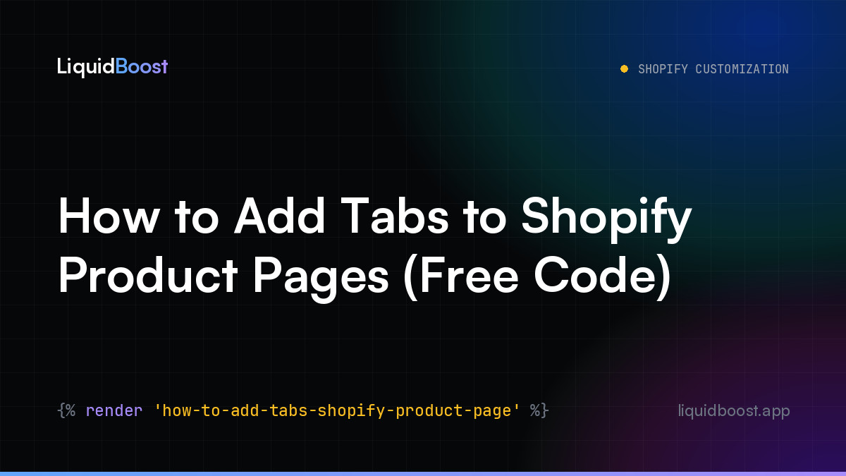 How to Add Tabs to Shopify Product Pages (Free Code)