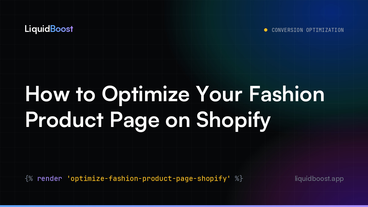 How to Optimize Your Fashion Product Page on Shopify