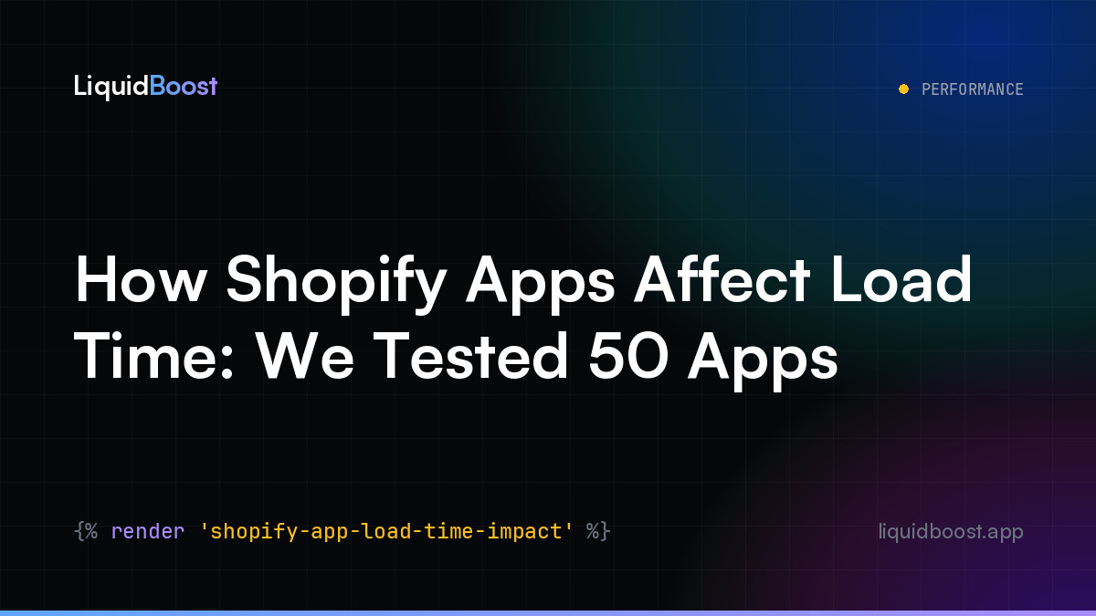 How Shopify Apps Affect Load Time: We Tested 50 Apps — LiquidBoost Blog