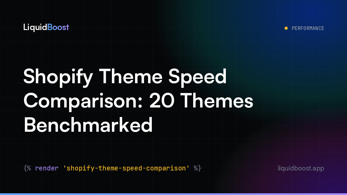 Shopify Theme Speed Comparison: 20 Themes Benchmarked — LiquidBoost Blog