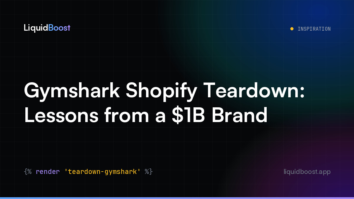 Gymshark Shopify Teardown: Lessons from a $1B Brand