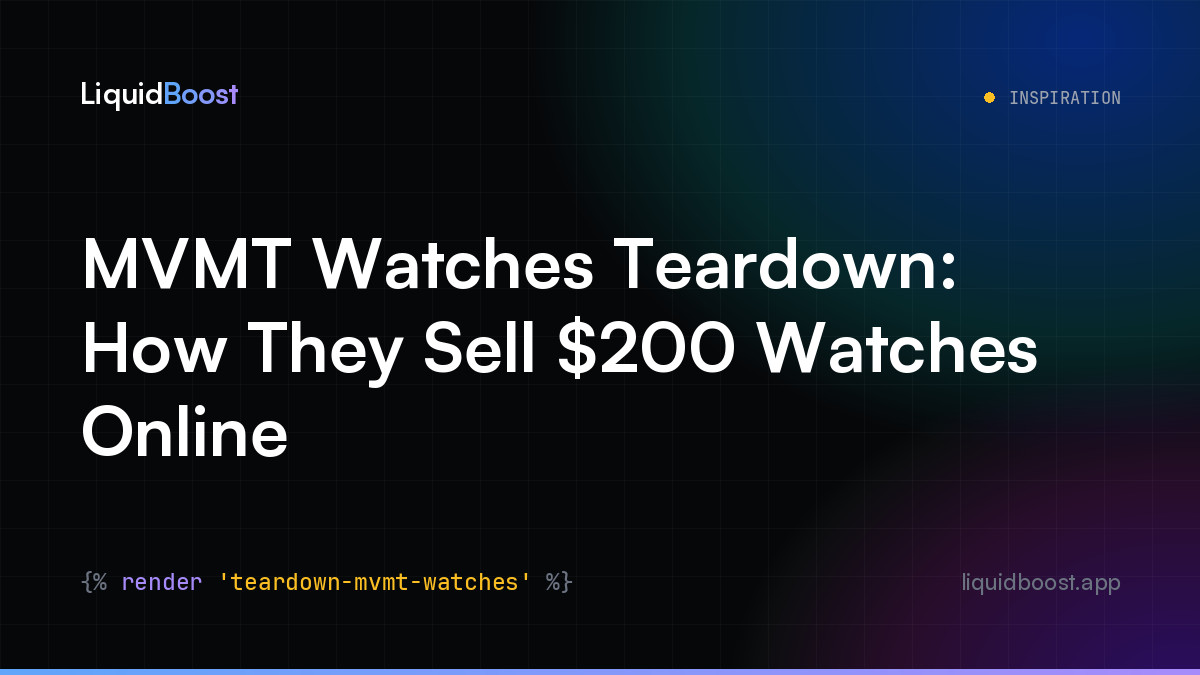 MVMT Watches Teardown: How They Sell $200 Watches Online — LiquidBoost Blog