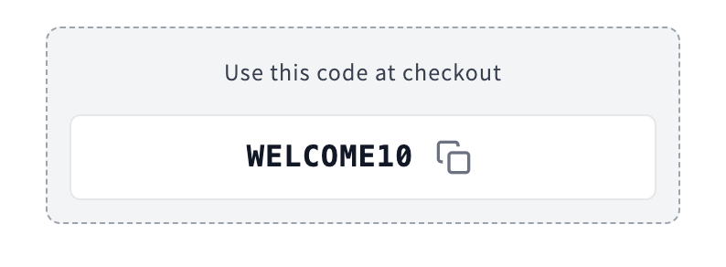 Promo Code Display — Shopify Conversion snippet preview