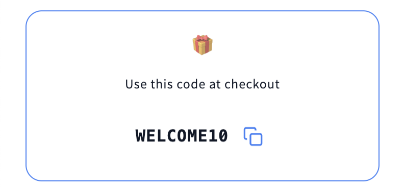 Floating Style style variation for Promo Code Display