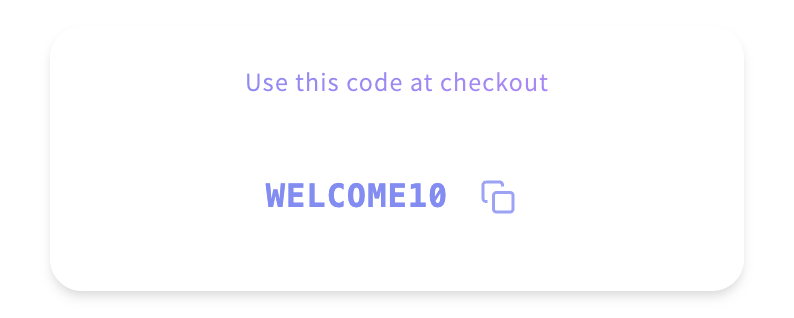 Glass Style style variation for Promo Code Display