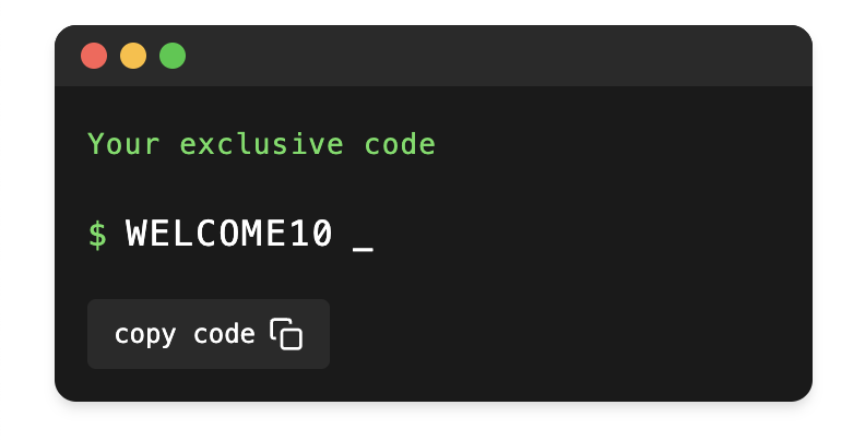 Typing Effect style variation for Promo Code Display